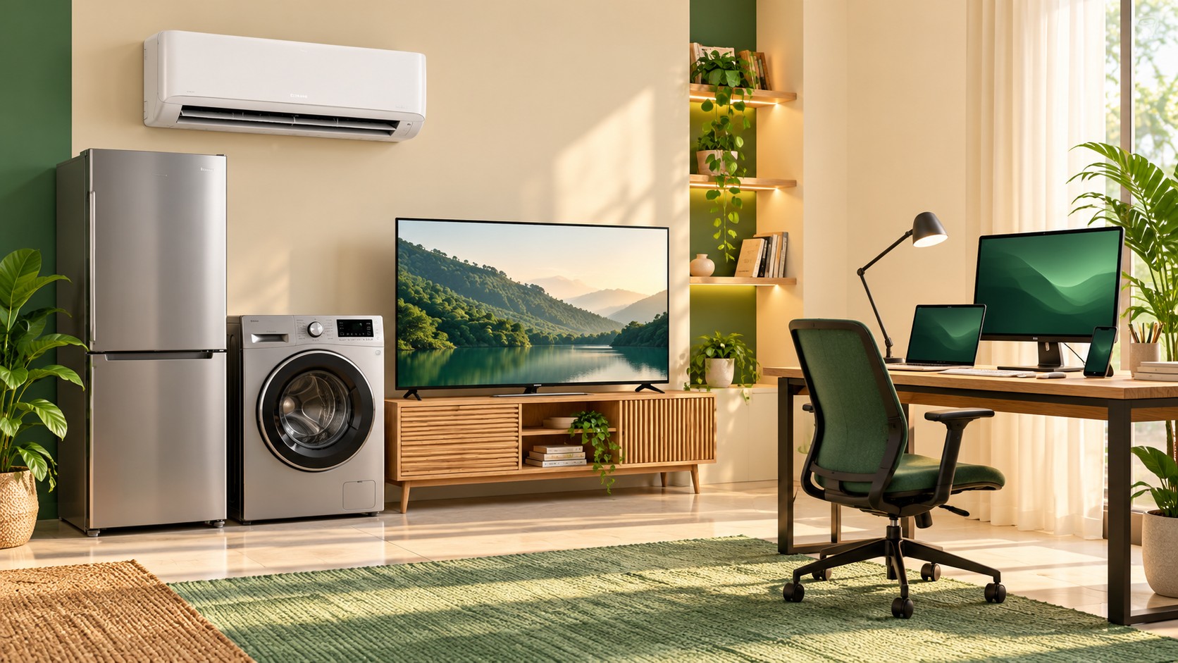 Home appliances and a work setup
